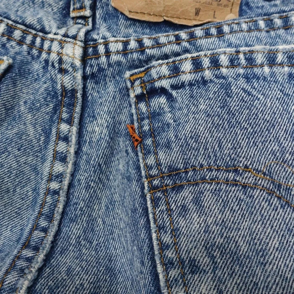 Levi's Orange Tab Shorts Mens 30 Blue Denim Distressed Cutoff USA Vintage